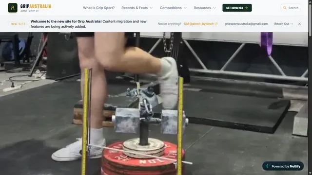 Grip Sport Australia homepage showcasing grip strength equipment and training tools