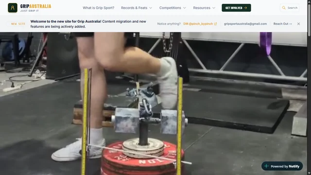 Grip Sport Australia homepage showcasing grip strength equipment and training tools